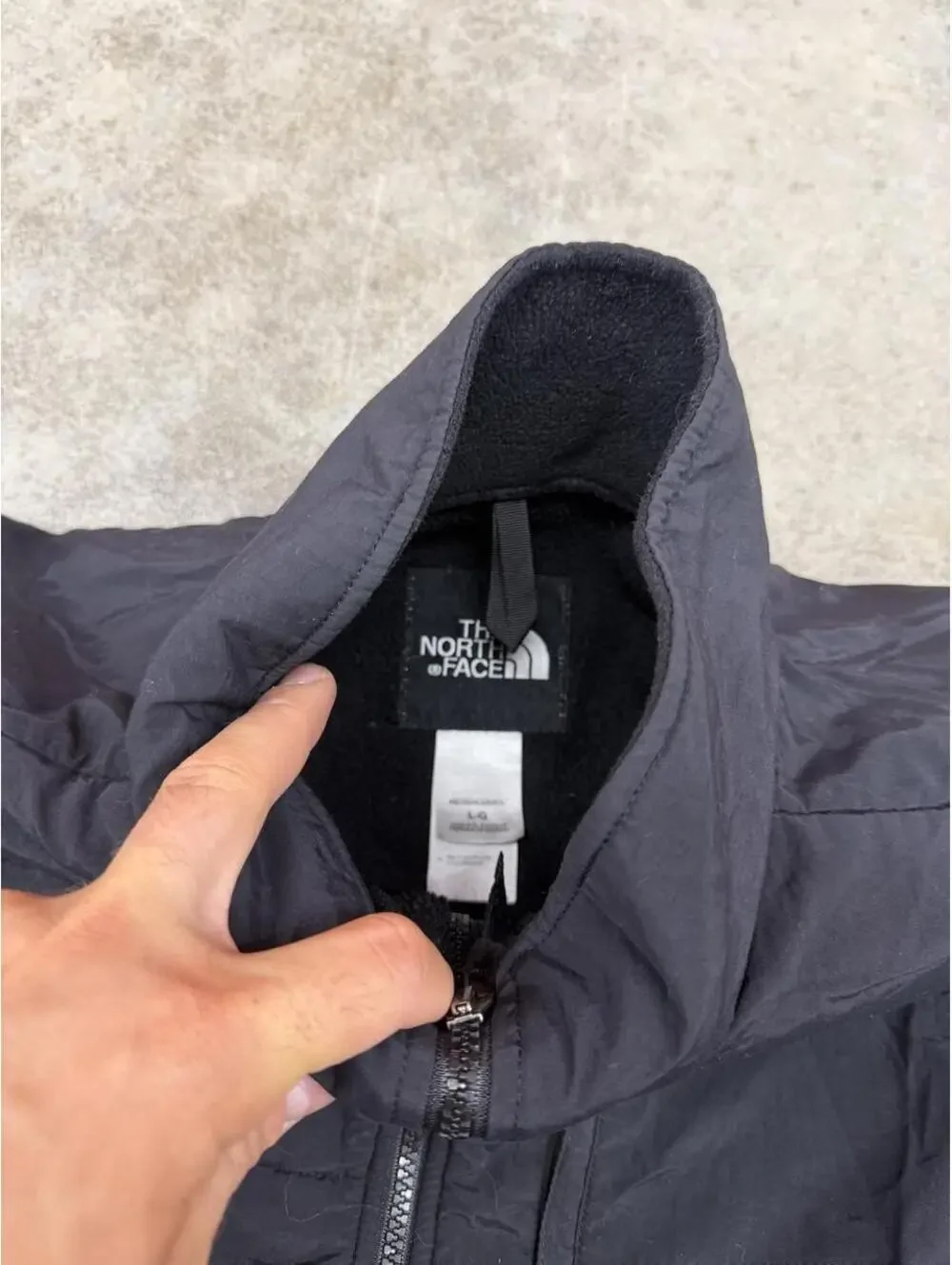 vintage the north face denali fleece black jacket size large